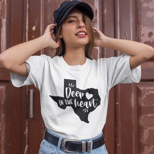 Texas Tshirt, Custom T shirt, Deep in the heart,